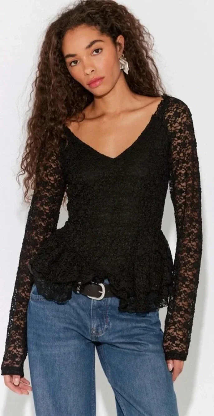 FREE PEOPLE Stella Long Sleeve Top Medium NWT